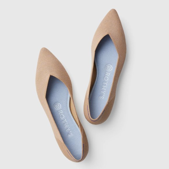 Rothy's Shoes - Rothy's The Point Merino Camel Flats